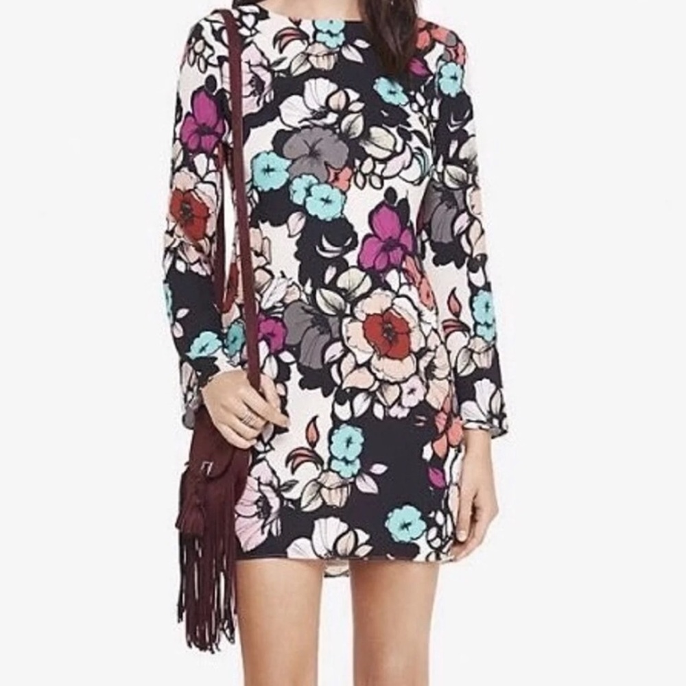 Floral Long Sleeve Mini Dress